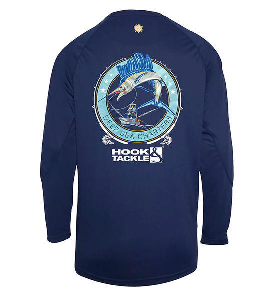Sail Fishing Wicked Dry &amp; Cool Fishing Shirt - Navy - Southern Belle Boutique