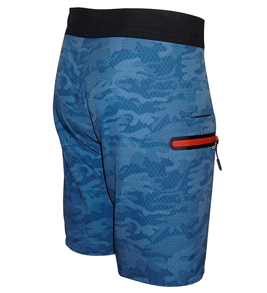 Geo Camo 4-Way Stretch Fishing Boardshort - Blue Lagoon - Southern Belle Boutique