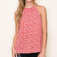 Red Floral Halter Top - Southern Belle Boutique