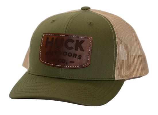 Huck Outdoors Co. - Leather Patch - Snapback - Southern Belle Boutique