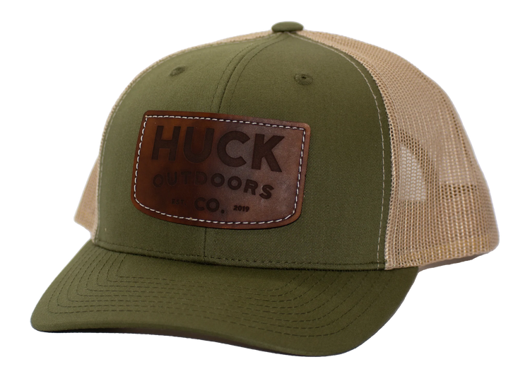 Huck Outdoors Co. - Leather Patch - Snapback - Southern Belle Boutique