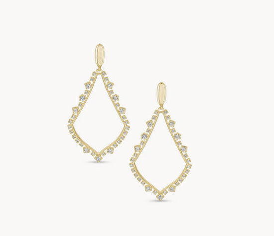 Sophee Crystal Clip-On Drop Earrings in Gold - Southern Belle Boutique