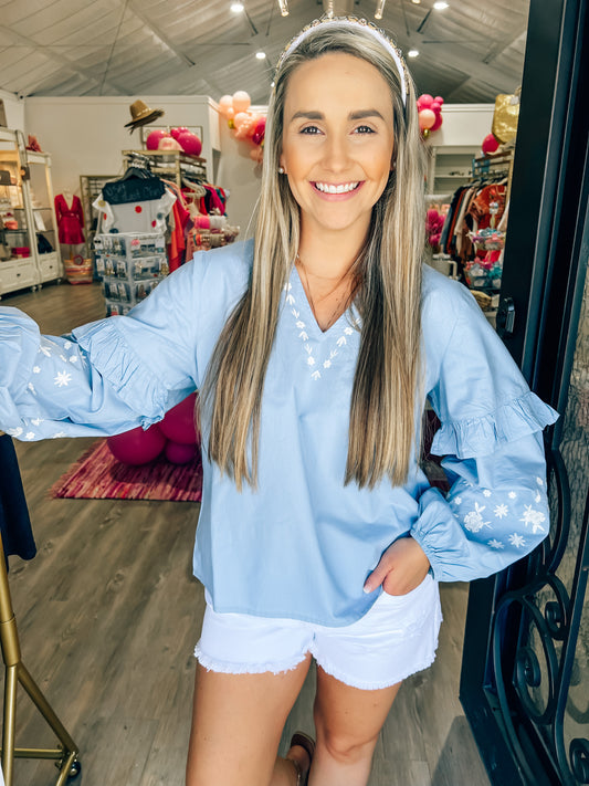 Macauley Embroidered Top - Southern Belle Boutique