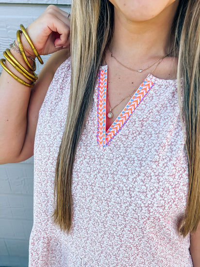 Blush Floral Halter Top - Southern Belle Boutique