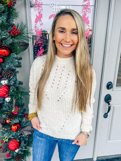 Madison Cream Sweater - Southern Belle Boutique
