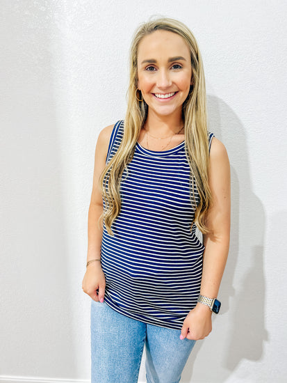 Jersey Striped Tank Top - Southern Belle Boutique