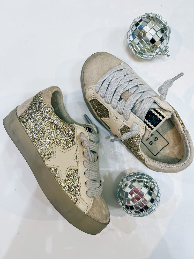 Paula Gold Glitter Toddler Sneaker - Southern Belle Boutique