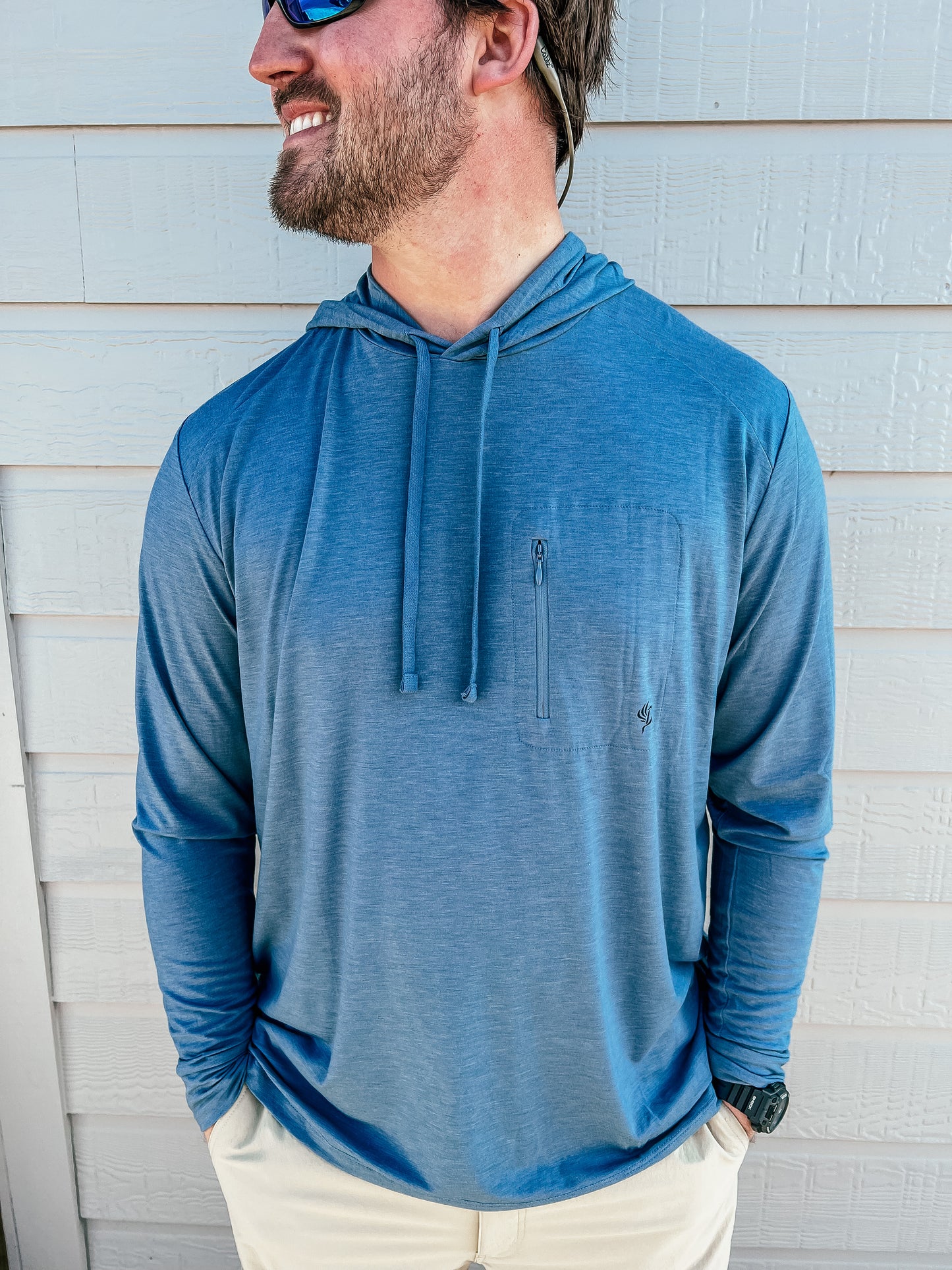 Lightweight Bamboo Hoodie Heather Cenote - Southern Belle Boutique