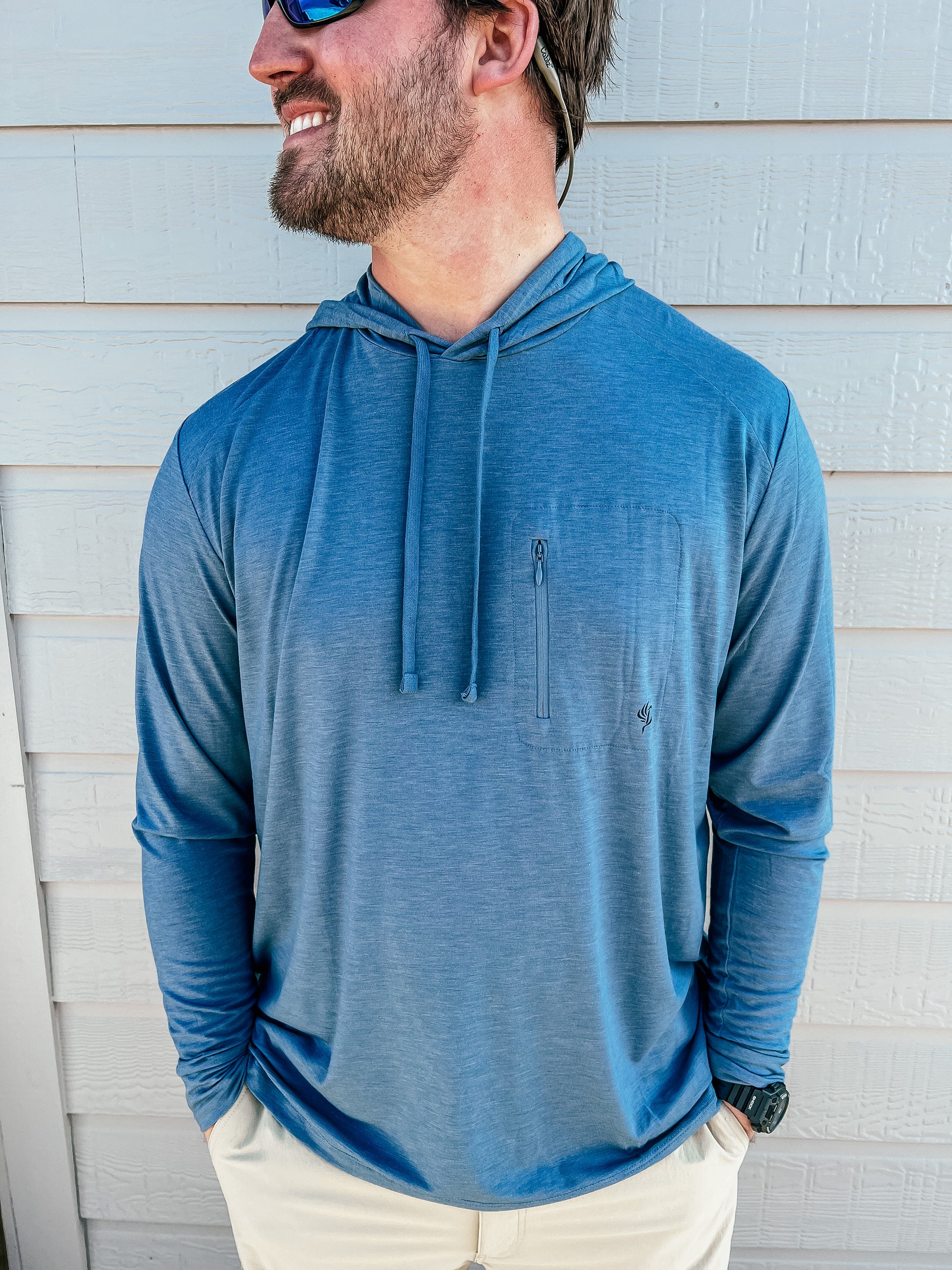 Lightweight Bamboo Hoodie Heather Cenote - Southern Belle Boutique