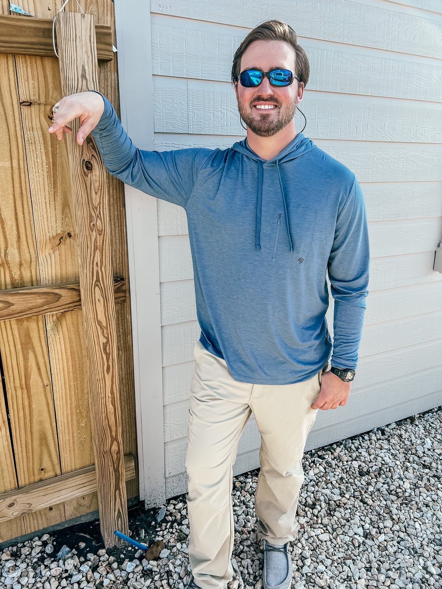 Lightweight Bamboo Hoodie Heather Cenote - Southern Belle Boutique