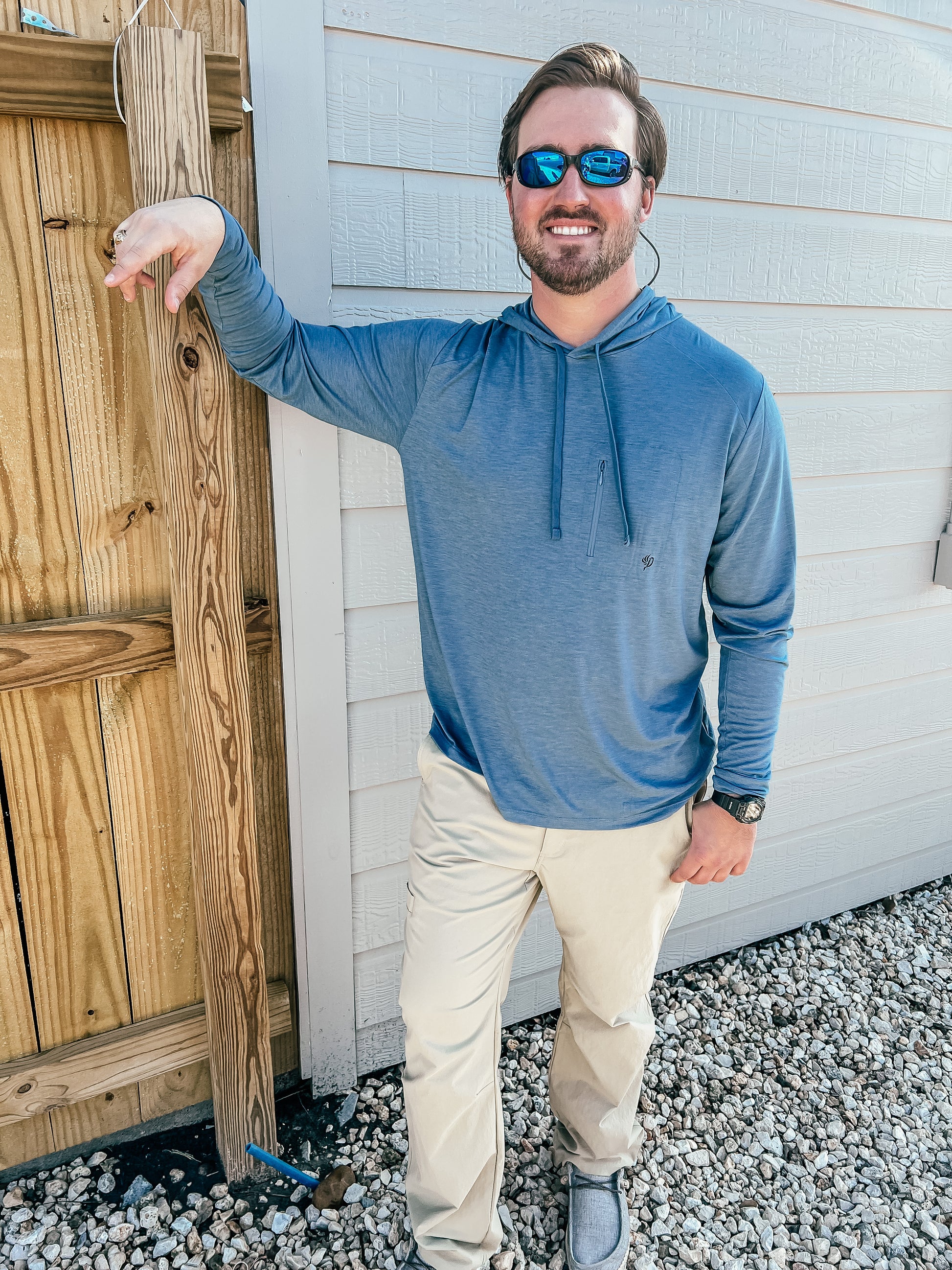 Lightweight Bamboo Hoodie Heather Cenote - Southern Belle Boutique