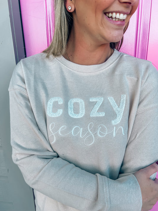 "Cozy Season" Sweatshirt, Oatmeal - Southern Belle Boutique