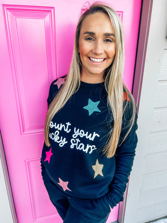 Count Your Lucky Stars Sweatshirt - Southern Belle Boutique