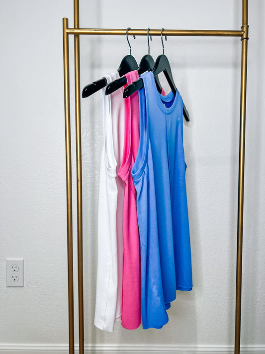 Pink Dempsey Swing Tank - Southern Belle Boutique