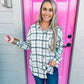 Ivory/Black Plaid Shirt - Southern Belle Boutique