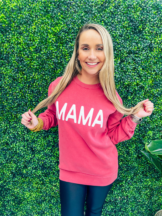 Red MAMA Sweatshirt - Southern Belle Boutique