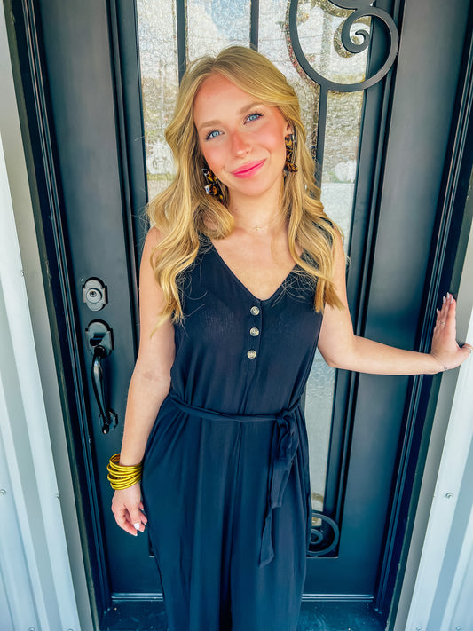 Maxine Black Jumpsuit - Southern Belle Boutique