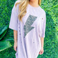 Dusty Lilac Lightning Tee - Southern Belle Boutique