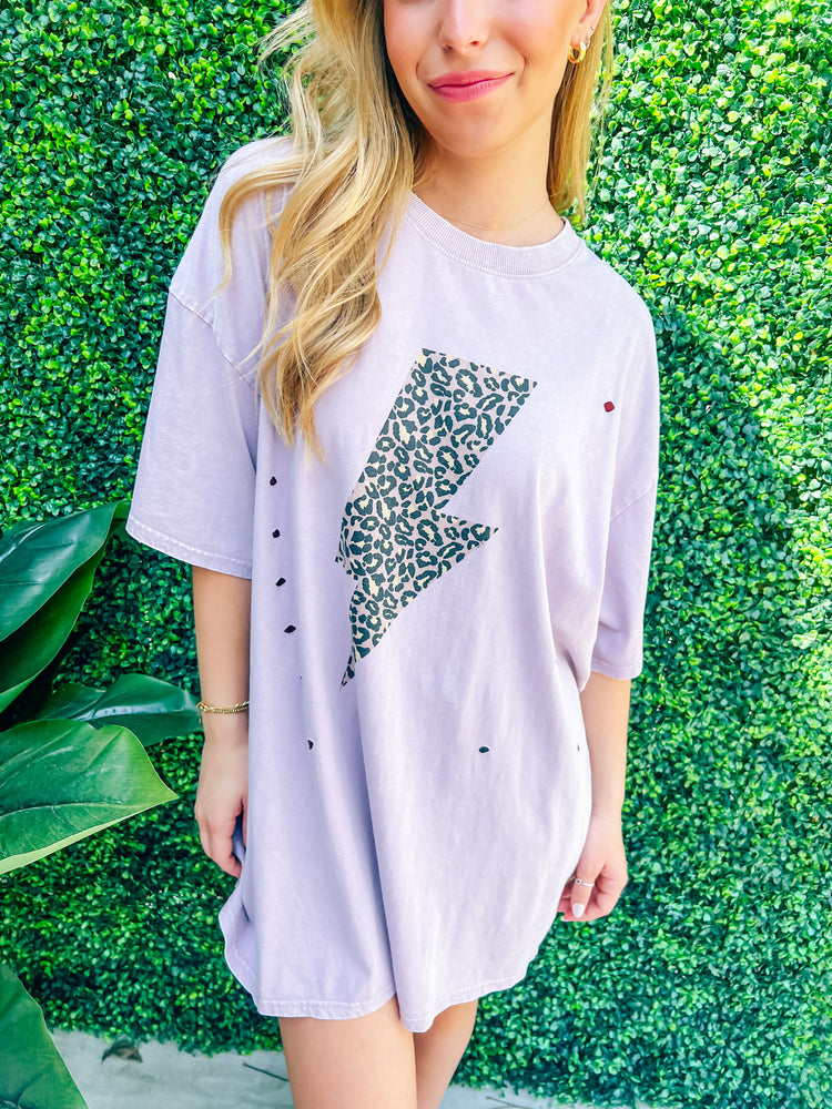 Dusty Lilac Lightning Tee - Southern Belle Boutique