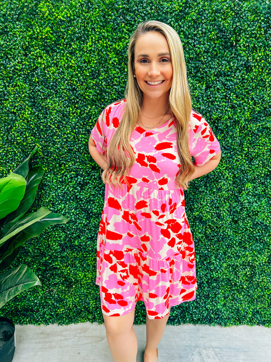 Tammy Pink Tiered Dress - Southern Belle Boutique