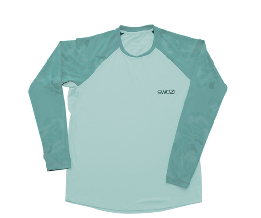 Clearwater Raglan L/S | Aqua Gumbalaya/Aqua - Southern Belle Boutique