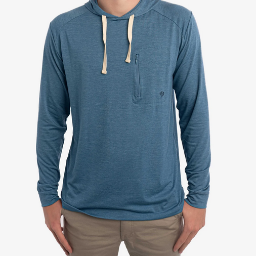 Lightweight Bamboo Hoodie Heather Cenote - Southern Belle Boutique