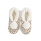 Grace Knit Slippers With Pom, Oatmeal - Southern Belle Boutique