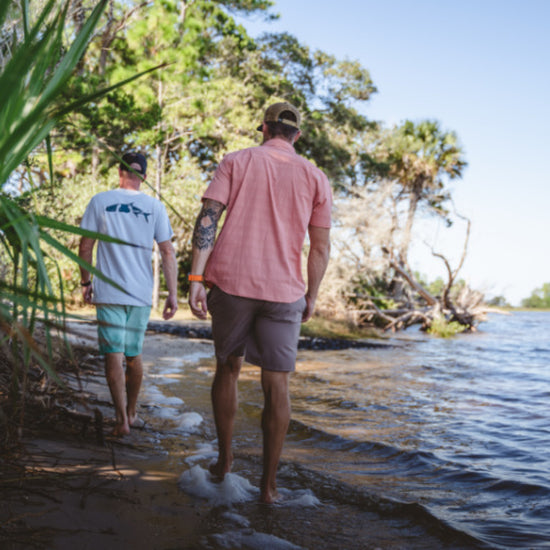 Oysterman S/S Woven | Shrimp - Southern Belle Boutique