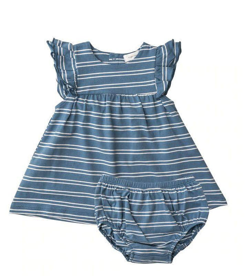 Seashore Stripe Dress + Diaper Cover - Southern Belle Boutique