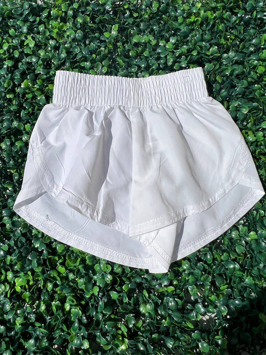 White Youth Running Shorts - Southern Belle Boutique