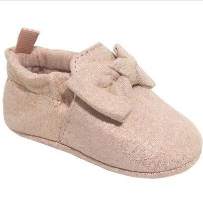 Maren Infant/Toddler Shimmer Slippers w/Bow - Southern Belle Boutique