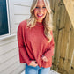 Rust Waffle Top - Southern Belle Boutique