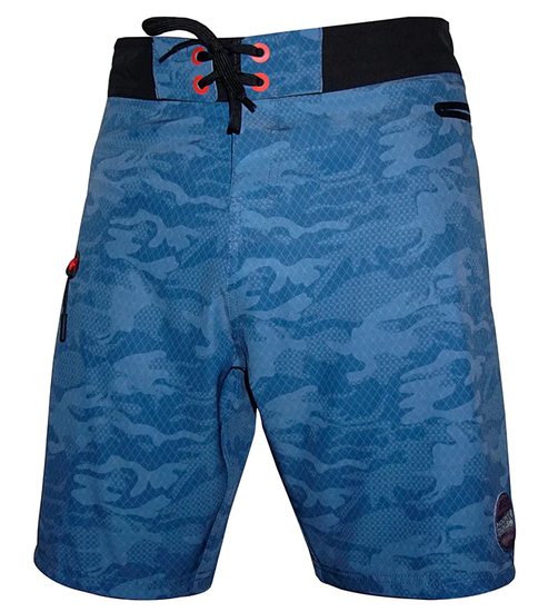 Geo Camo 4-Way Stretch Fishing Boardshort - Blue Lagoon - Southern Belle Boutique