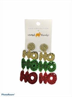 HoHoHo Beaded Earrings - Southern Belle Boutique