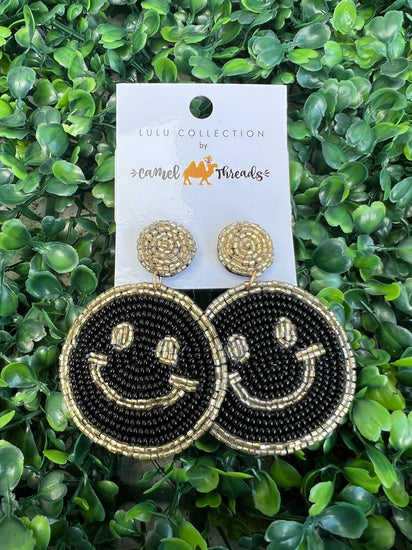 Smiley Face Beaded Earrings - Southern Belle Boutique