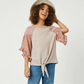 Blush Contrast Sleeve Top - Southern Belle Boutique