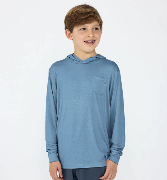 Youth Bamboo Shade Hoodie - Atlantic Blue - Southern Belle Boutique