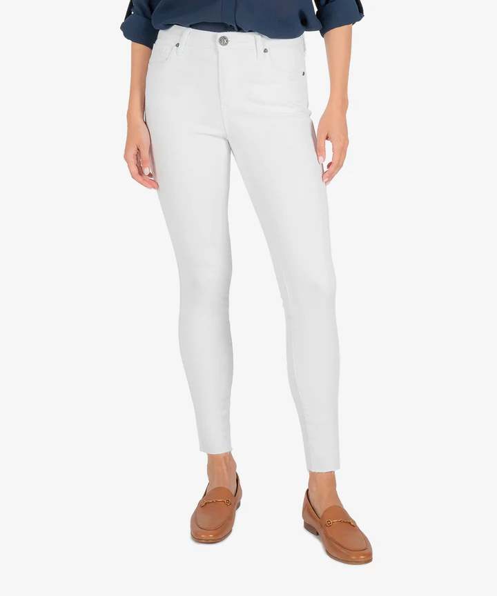 Connie HR Slim Fit Ankle Skinny - White - Southern Belle Boutique