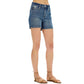 High Waist Seaming Detailed Jean Shorts - Southern Belle Boutique