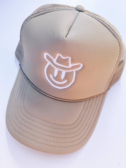 Cowboy Smiley Trucker Hat - Southern Belle Boutique