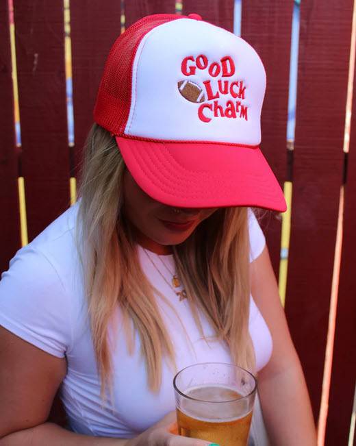 Good Luck Charm Football Trucker Hat - Southern Belle Boutique
