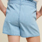 Kids Belted High-Rise Denim Shorts - Southern Belle Boutique