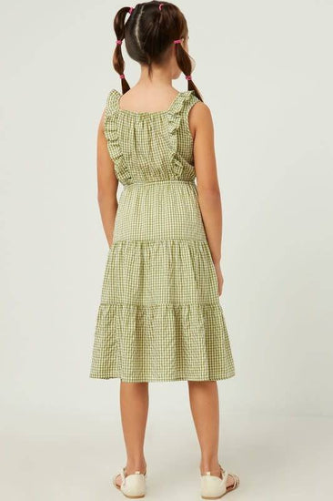 Sleeveless Sage Ruffled Tiered Dress - Southern Belle Boutique
