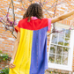 Rainbow Colorblock Gauze Button Down Dress - Southern Belle Boutique