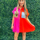 Rainbow Colorblock Gauze Button Down Dress - Southern Belle Boutique
