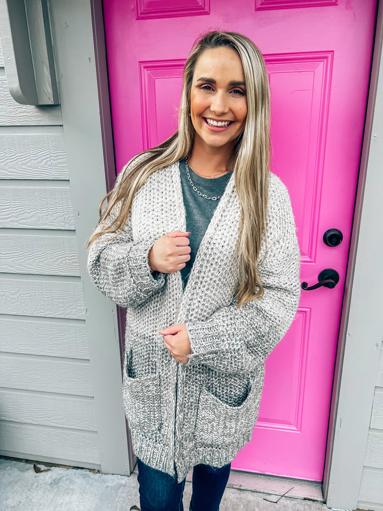 Heather Grey Cardigan - Southern Belle Boutique