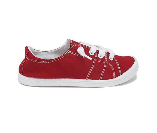 Dallas Red Canvas Sneakers - Southern Belle Boutique