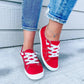 Dallas Red Canvas Sneakers - Southern Belle Boutique