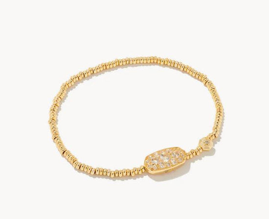 Grayson Gold Crystal Stretch Bracelet in White Crystal - Southern Belle Boutique