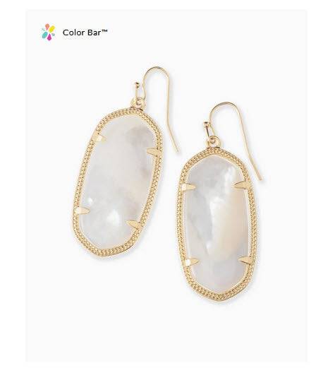 Elle Gold Drop Earrings in Ivory Mother-of-Pearl - Southern Belle Boutique